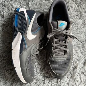 Nike Men's Charcoal and Sky Blue Sneakers